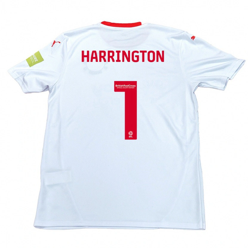 Danxen Uomo Maglia David Harrington #1 Bianco Kit Gara Away 2024/25 Maglietta