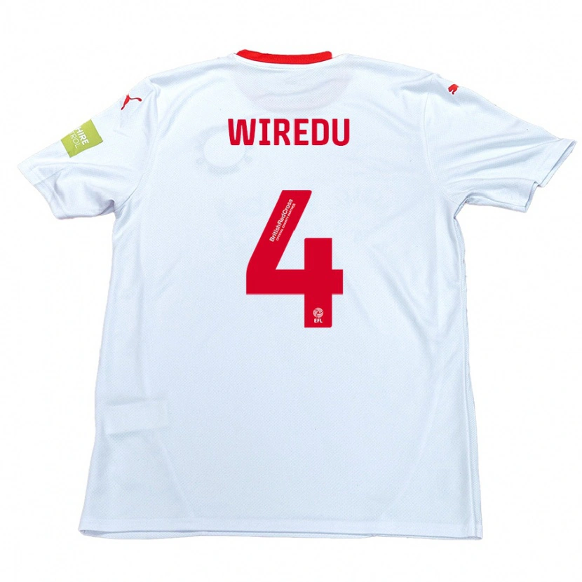 Danxen Uomo Maglia Brendan Wiredu #4 Bianco Kit Gara Away 2024/25 Maglietta