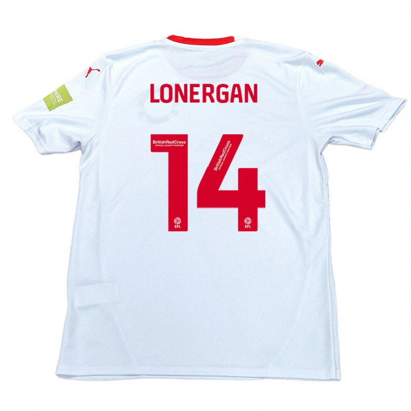 Danxen Uomo Maglia Tommy Lonergan #14 Bianco Kit Gara Away 2024/25 Maglietta