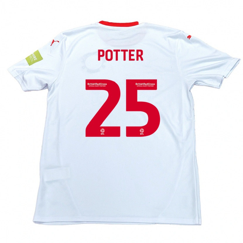 Danxen Uomo Maglia Finley Potter #25 Bianco Kit Gara Away 2024/25 Maglietta