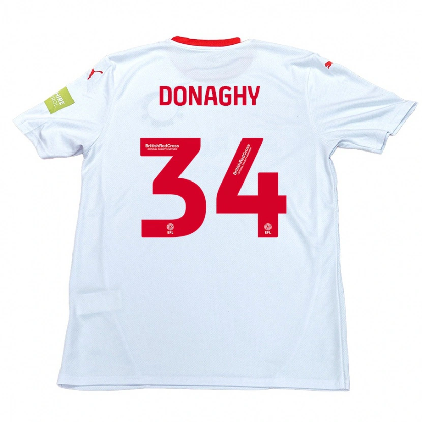 Danxen Uomo Maglia Tom Donaghy #34 Bianco Kit Gara Away 2024/25 Maglietta