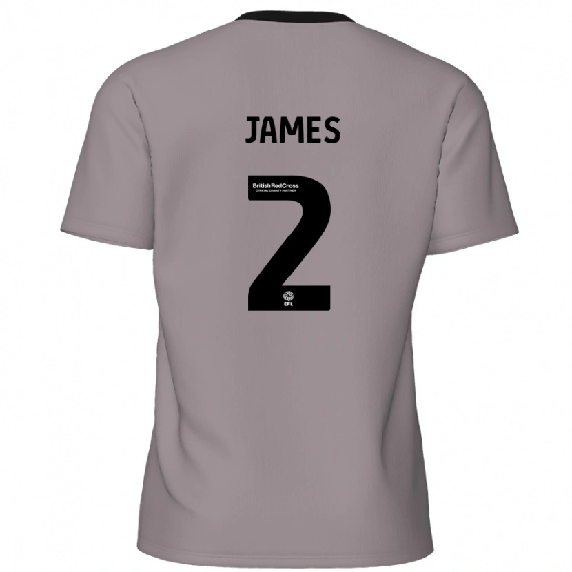Danxen Uomo Maglia Tom James #2 Grigio Kit Gara Away 2024/25 Maglietta