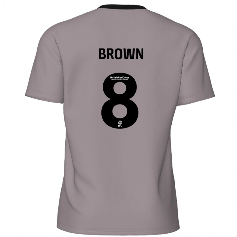 Danxen Uomo Maglia Jordan Brown #8 Grigio Kit Gara Away 2024/25 Maglietta