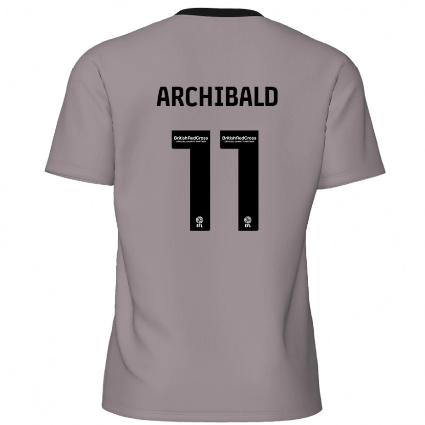 Danxen Uomo Maglia Theo Archibald #11 Grigio Kit Gara Away 2024/25 Maglietta