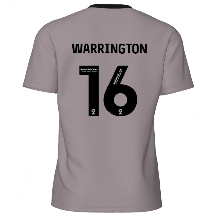 Danxen Uomo Maglia Lewis Warrington #16 Grigio Kit Gara Away 2024/25 Maglietta