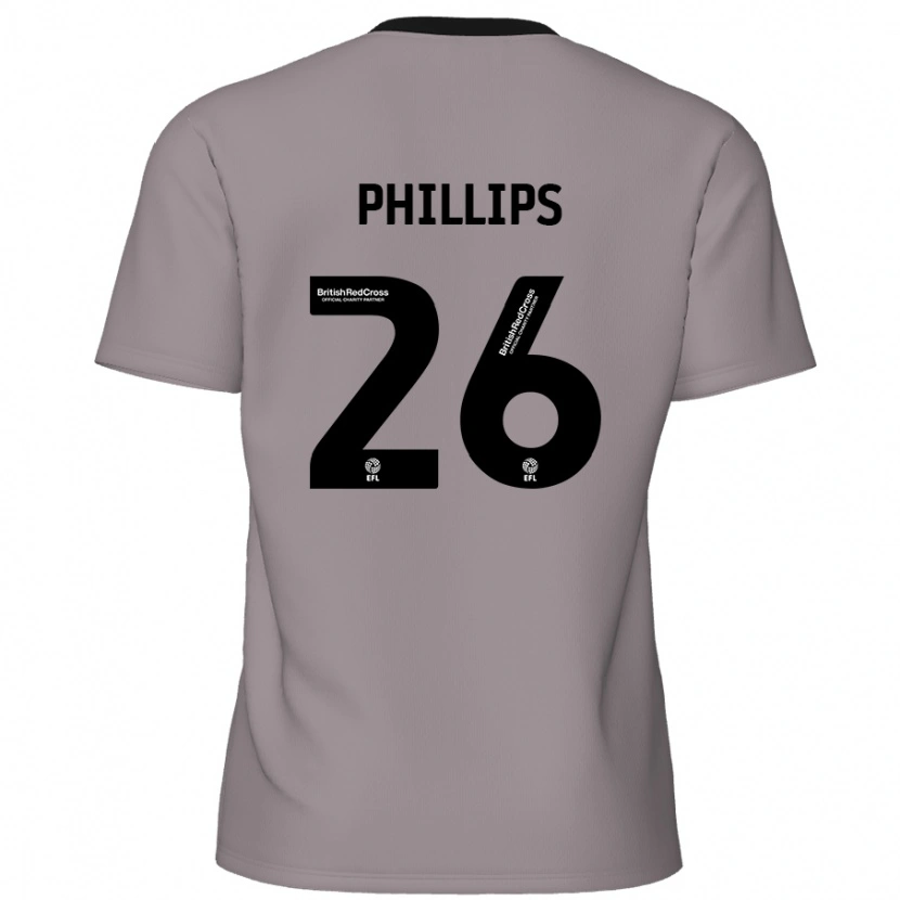 Danxen Uomo Maglia Noah Phillips #26 Grigio Kit Gara Away 2024/25 Maglietta