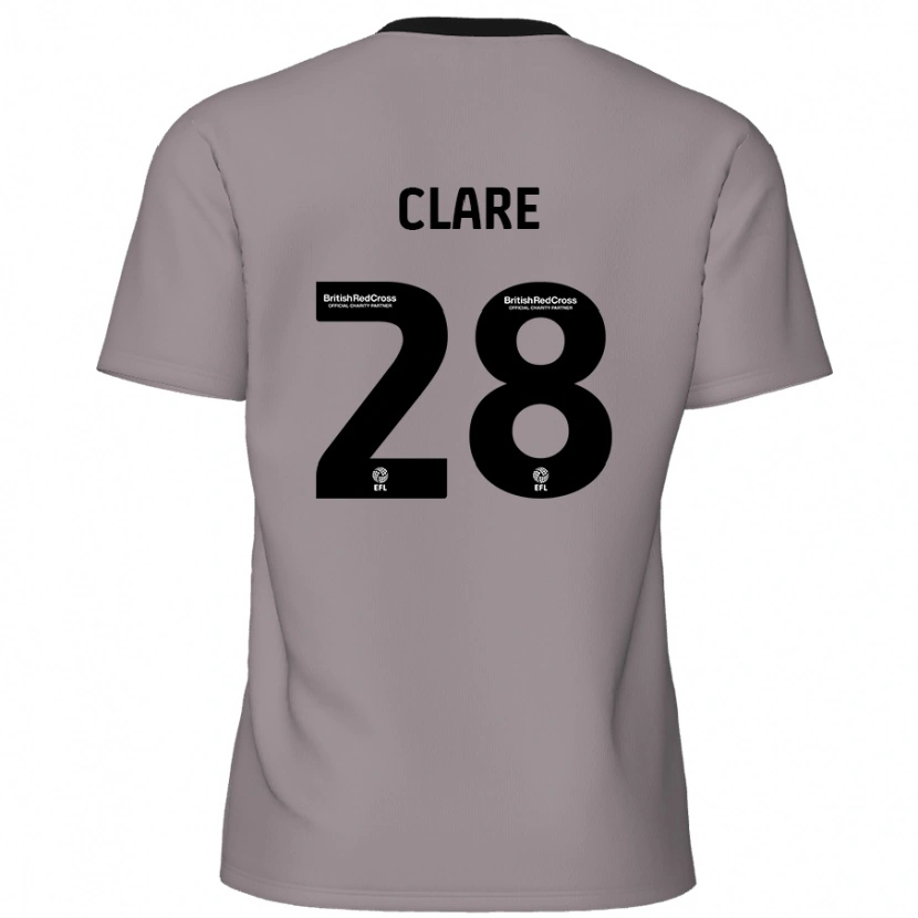 Danxen Uomo Maglia Sean Clare #28 Grigio Kit Gara Away 2024/25 Maglietta
