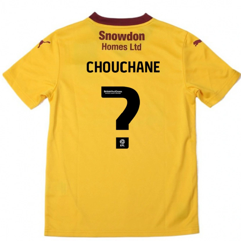 Danxen Uomo Maglia Samy Chouchane #0 Arancione Borgogna Kit Gara Away 2024/25 Maglietta