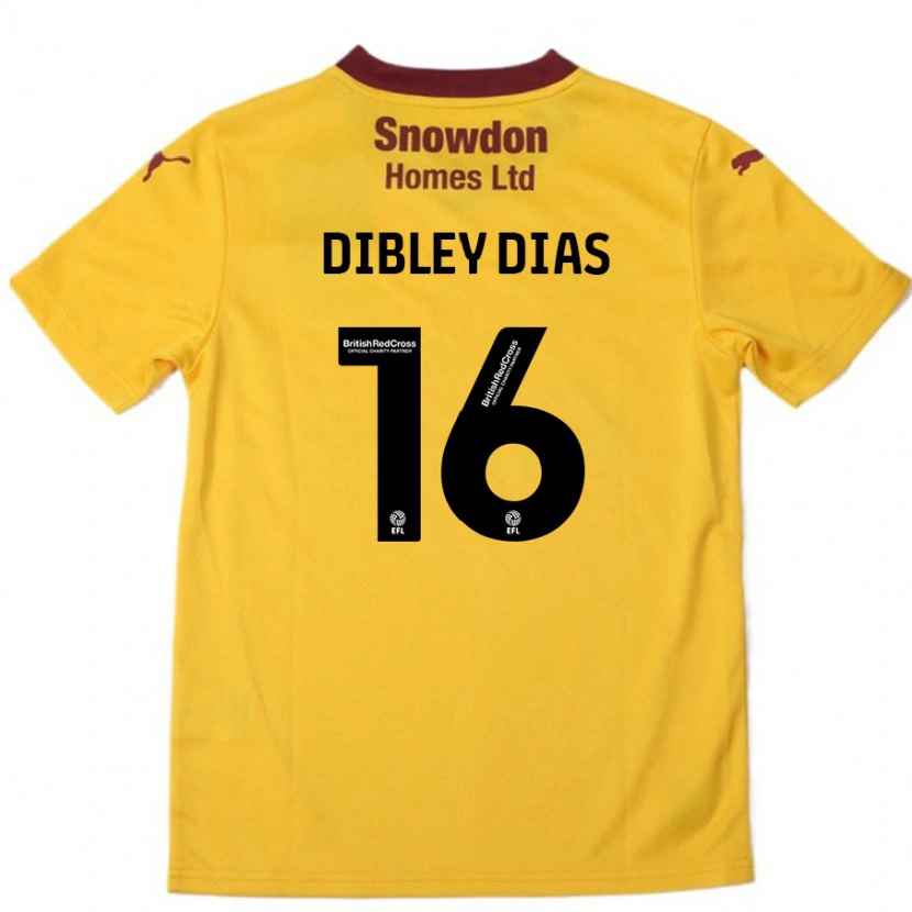 Danxen Uomo Maglia Matt Dibley-Dias #16 Arancione Borgogna Kit Gara Away 2024/25 Maglietta