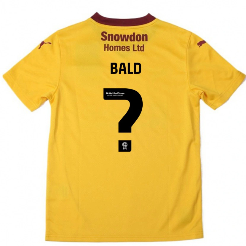 Danxen Uomo Maglia Marcus Bald #0 Arancione Borgogna Kit Gara Away 2024/25 Maglietta