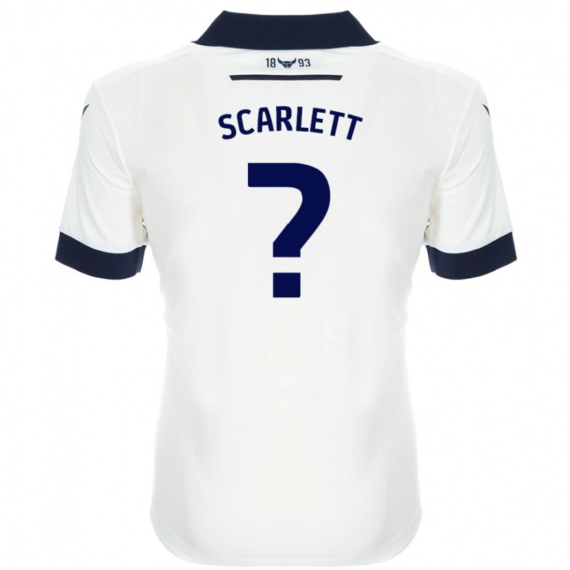 Danxen Uomo Maglia Dane Scarlett #0 Bianco Blu Navy Kit Gara Away 2024/25 Maglietta