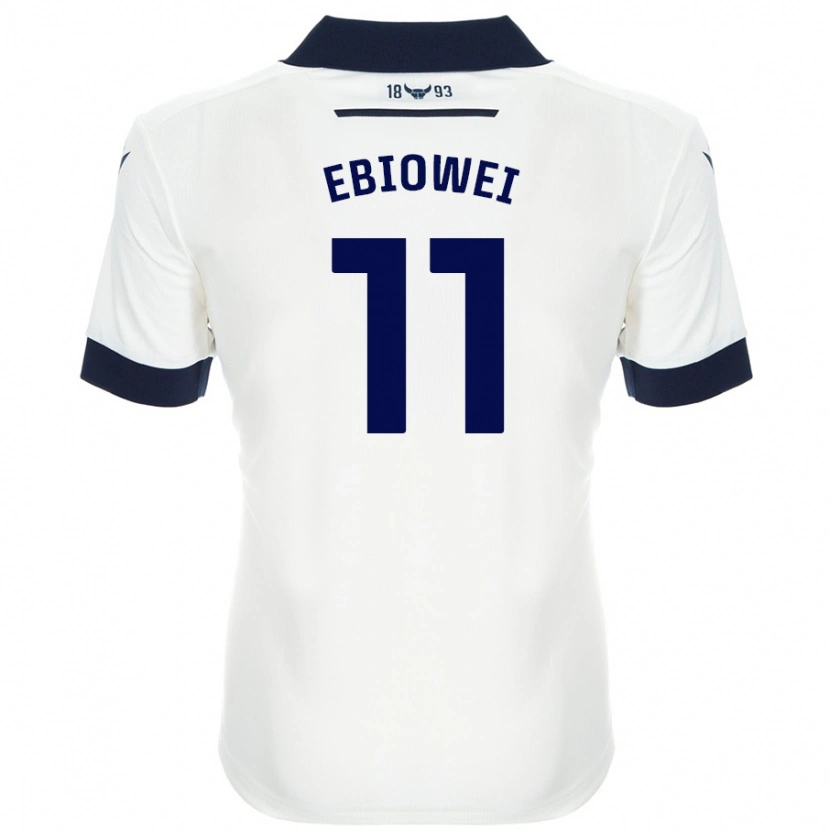 Danxen Uomo Maglia Malcolm Ebiowei #11 Bianco Blu Navy Kit Gara Away 2024/25 Maglietta