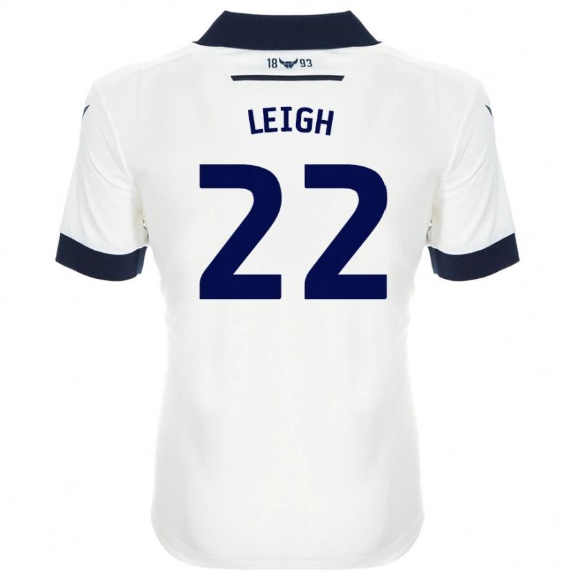 Danxen Uomo Maglia Greg Leigh #22 Bianco Blu Navy Kit Gara Away 2024/25 Maglietta