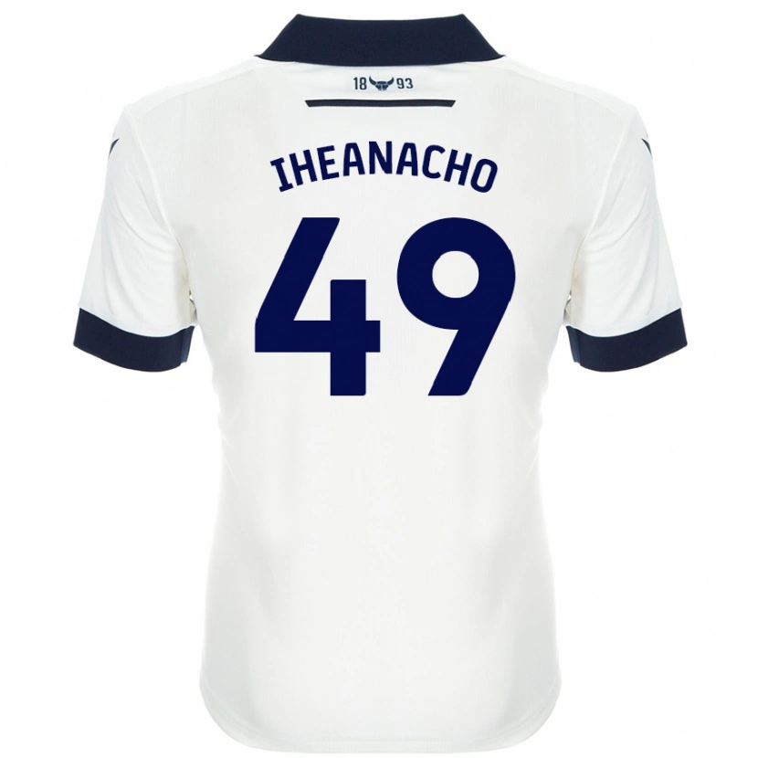 Danxen Uomo Maglia Josh Iheanacho #49 Bianco Blu Navy Kit Gara Away 2024/25 Maglietta