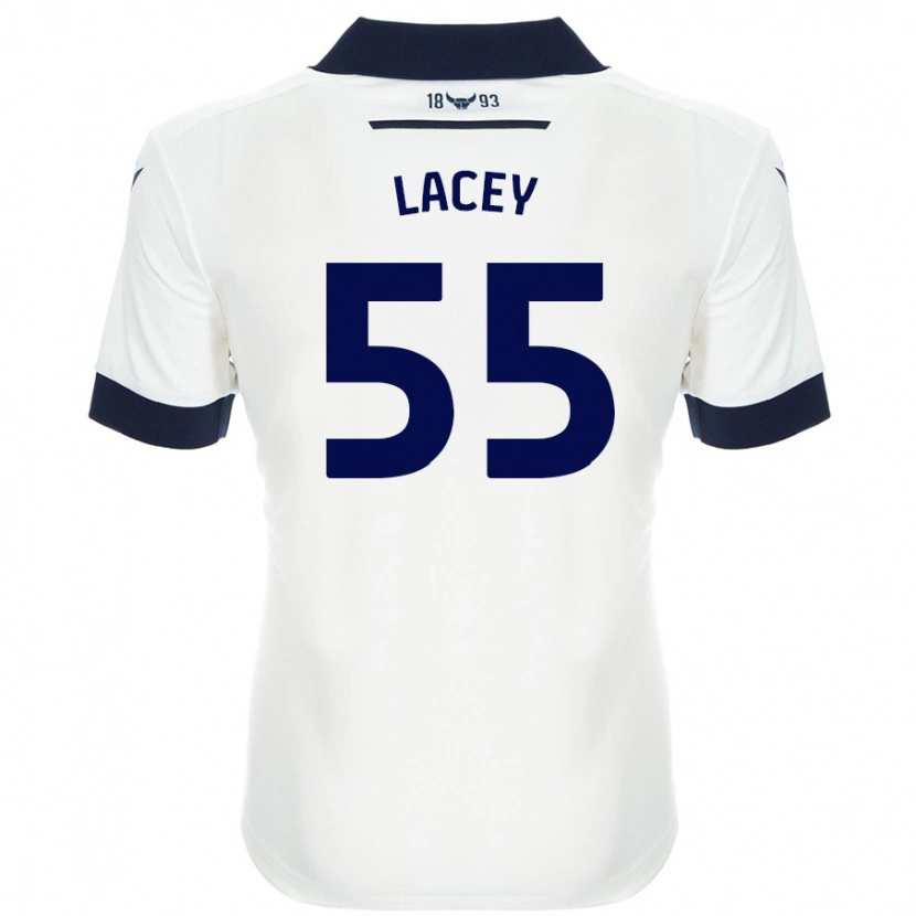 Danxen Uomo Maglia Aaron Lacey #55 Bianco Blu Navy Kit Gara Away 2024/25 Maglietta