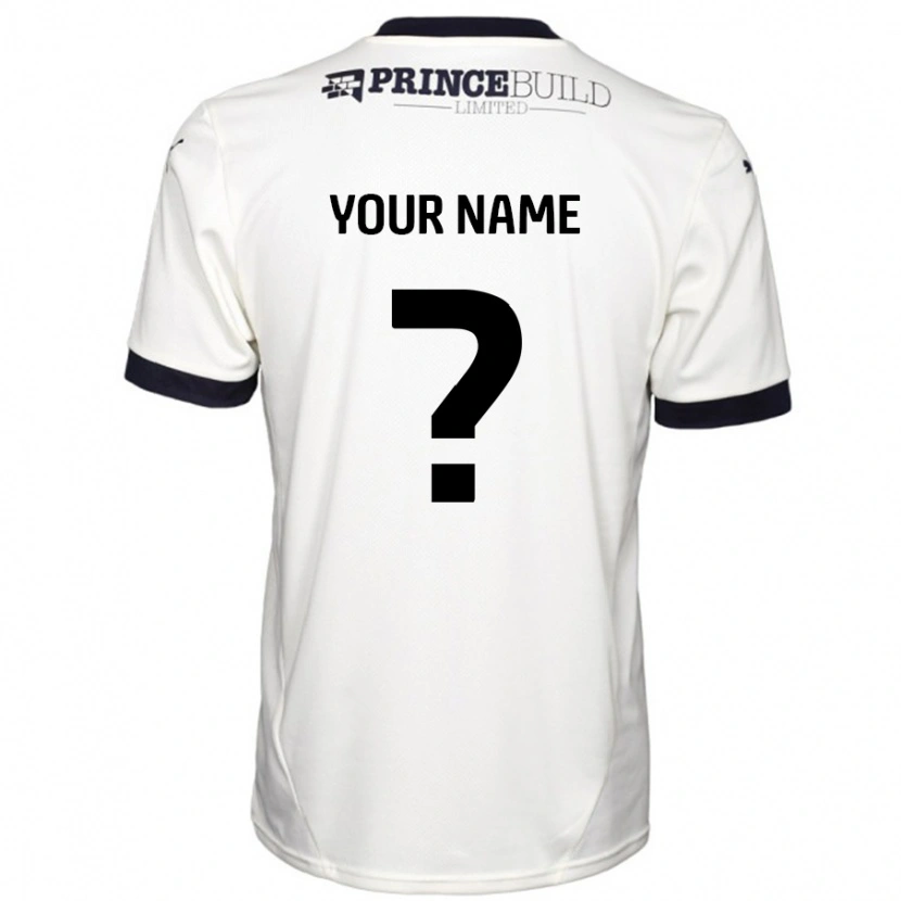Danxen Uomo Maglia Il Tuo Nome #0 Bianco Sporco Nero Kit Gara Away 2024/25 Maglietta