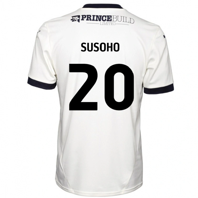 Danxen Uomo Maglia Mahamadou Susoho #20 Bianco Sporco Nero Kit Gara Away 2024/25 Maglietta