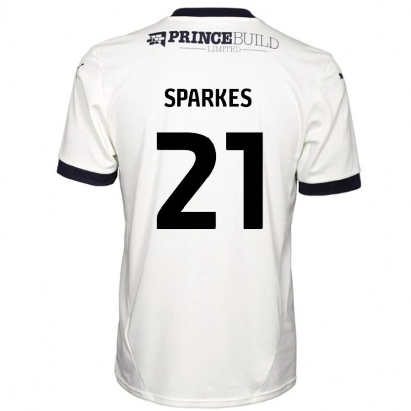 Danxen Uomo Maglia Jack Sparkes #21 Bianco Sporco Nero Kit Gara Away 2024/25 Maglietta