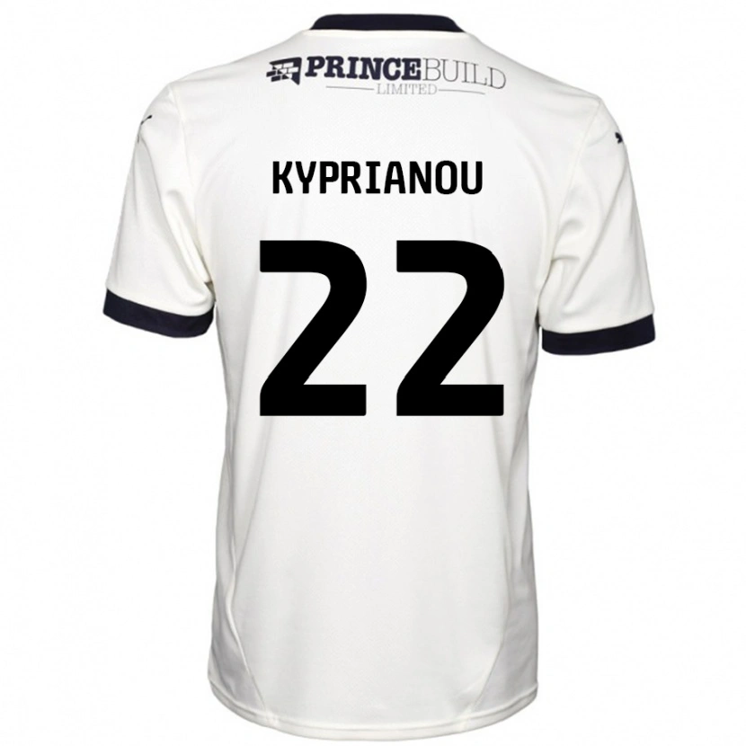 Danxen Uomo Maglia Hector Kyprianou #22 Bianco Sporco Nero Kit Gara Away 2024/25 Maglietta