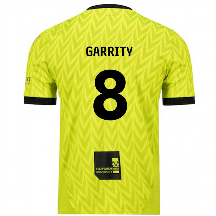 Danxen Uomo Maglia Ben Garrity #8 Verde Fluorescente Kit Gara Away 2024/25 Maglietta