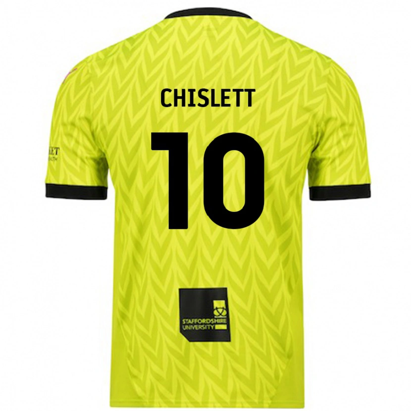 Danxen Uomo Maglia Ethan Chislett #10 Verde Fluorescente Kit Gara Away 2024/25 Maglietta