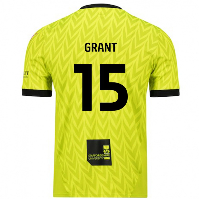 Danxen Uomo Maglia Conor Grant #15 Verde Fluorescente Kit Gara Away 2024/25 Maglietta