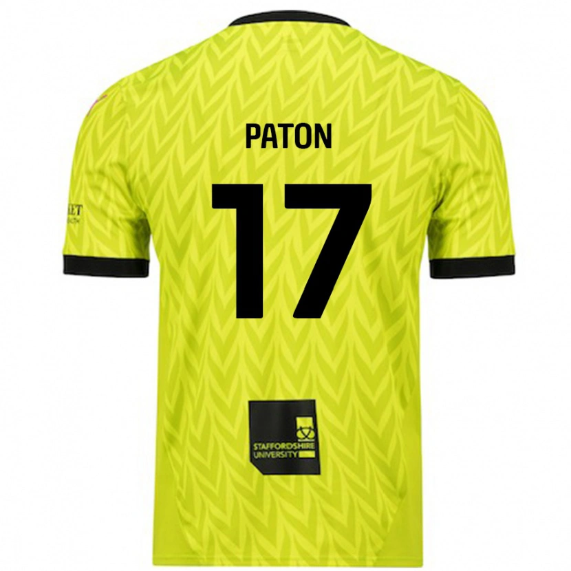 Danxen Uomo Maglia Ruari Paton #17 Verde Fluorescente Kit Gara Away 2024/25 Maglietta