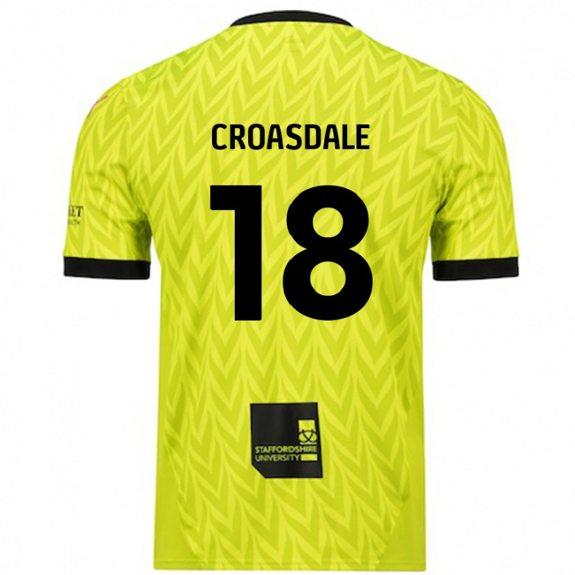 Danxen Uomo Maglia Ryan Croasdale #18 Verde Fluorescente Kit Gara Away 2024/25 Maglietta