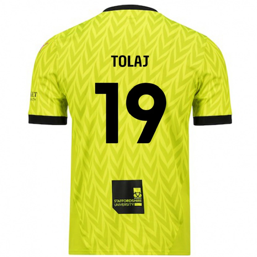Danxen Uomo Maglia Lorent Tolaj #19 Verde Fluorescente Kit Gara Away 2024/25 Maglietta