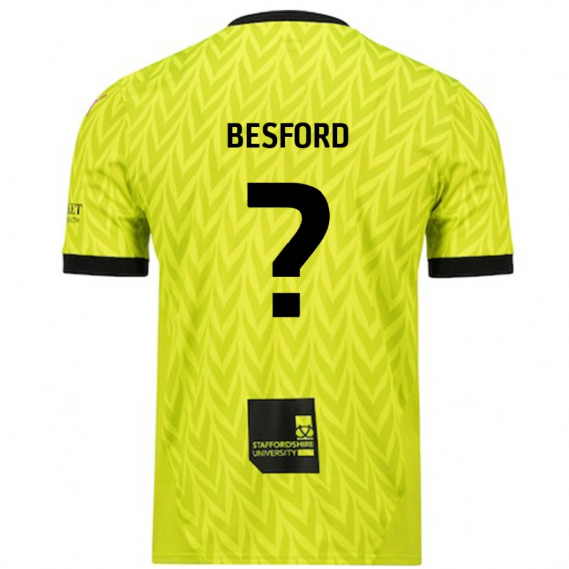 Danxen Uomo Maglia Callum Besford #0 Verde Fluorescente Kit Gara Away 2024/25 Maglietta