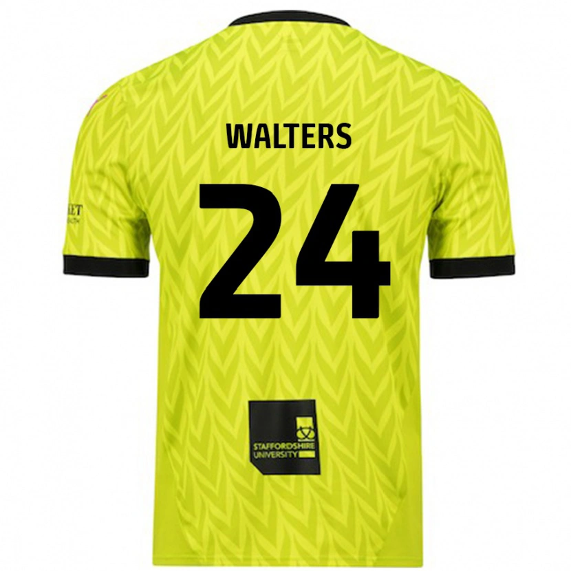 Danxen Uomo Maglia Rhys Walters #24 Verde Fluorescente Kit Gara Away 2024/25 Maglietta
