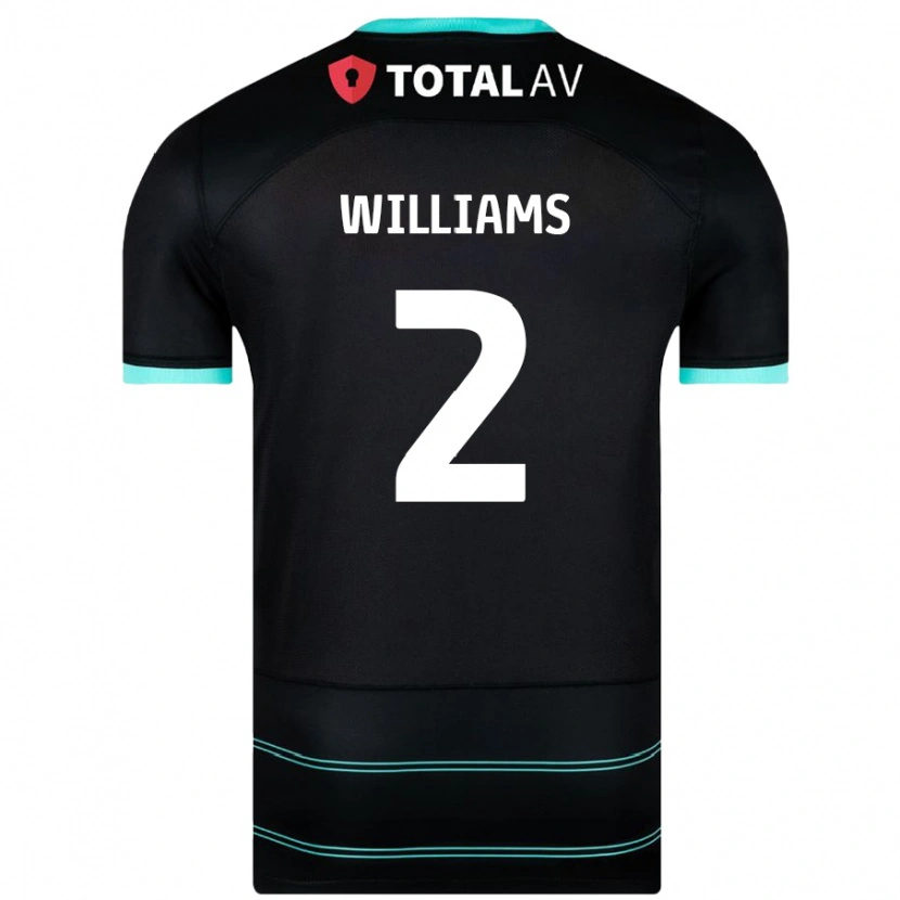Danxen Uomo Maglia Jordan Williams #2 Nero Kit Gara Away 2024/25 Maglietta