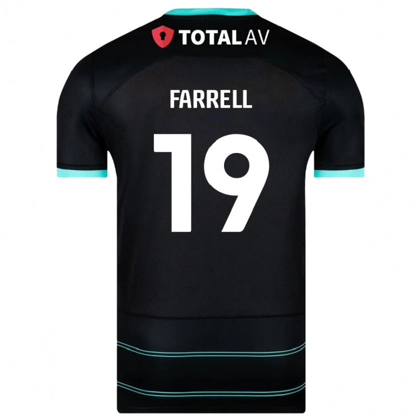 Danxen Uomo Maglia Jacob Farrell #19 Nero Kit Gara Away 2024/25 Maglietta