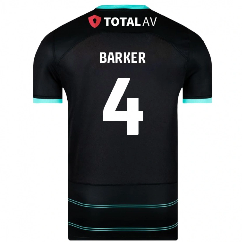 Danxen Uomo Maglia Sophie Barker #4 Nero Kit Gara Away 2024/25 Maglietta