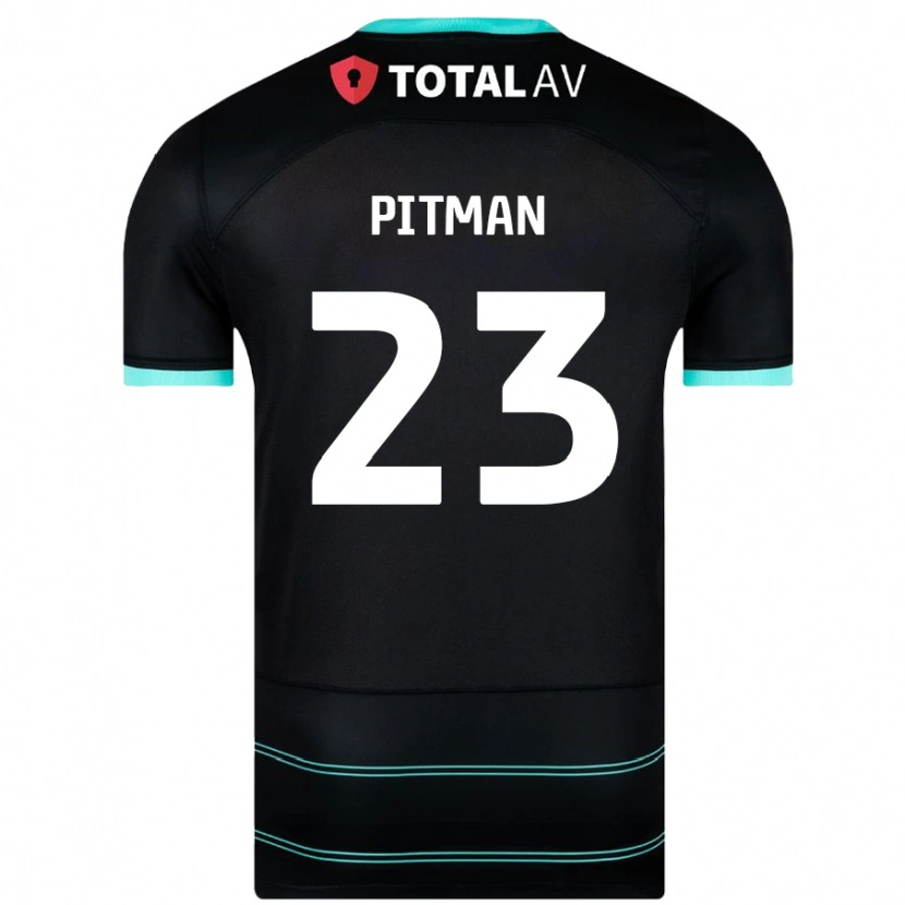 Danxen Uomo Maglia Emily Pitman #23 Nero Kit Gara Away 2024/25 Maglietta
