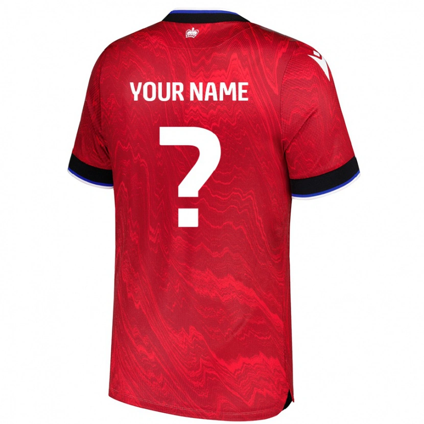 Danxen Uomo Maglia Il Tuo Nome #0 Rosso Nero Kit Gara Away 2024/25 Maglietta