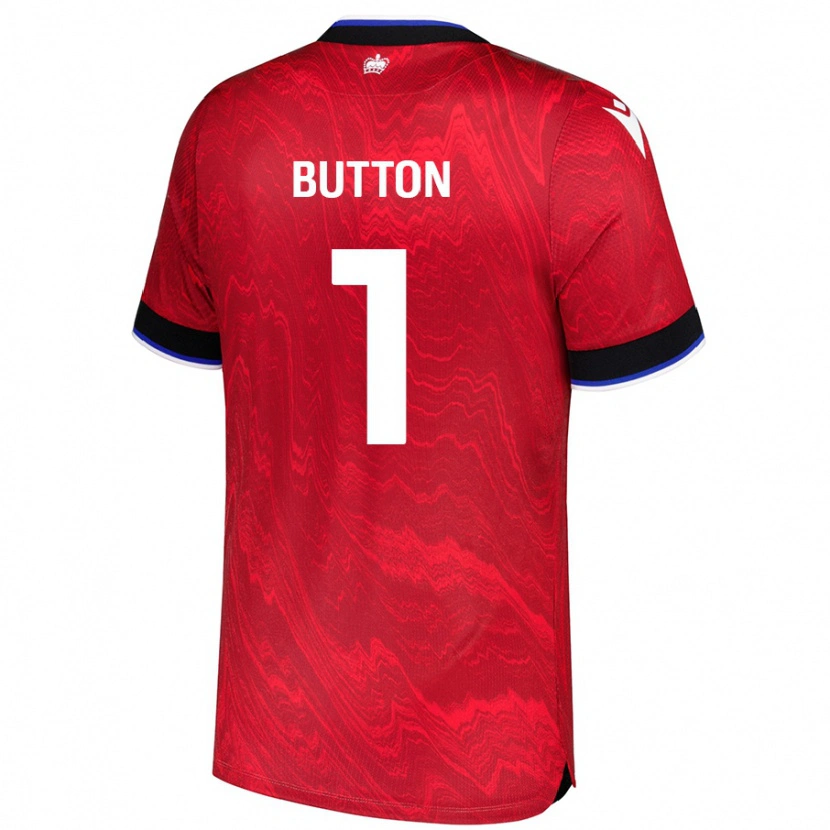 Danxen Uomo Maglia David Button #1 Rosso Nero Kit Gara Away 2024/25 Maglietta
