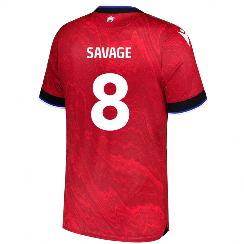 Danxen Uomo Maglia Charlie Savage #8 Rosso Nero Kit Gara Away 2024/25 Maglietta