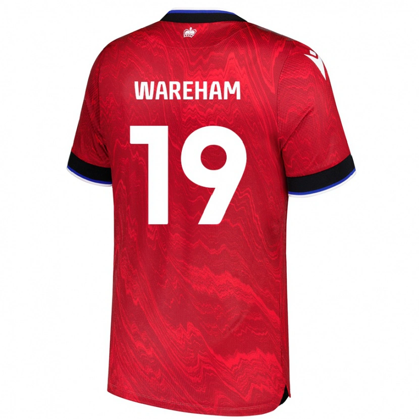Danxen Uomo Maglia Jayden Wareham #19 Rosso Nero Kit Gara Away 2024/25 Maglietta