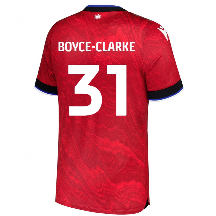 Danxen Uomo Maglia Coniah Boyce-Clarke #31 Rosso Nero Kit Gara Away 2024/25 Maglietta