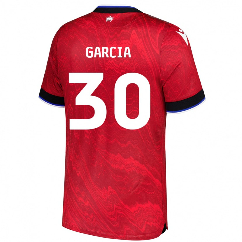 Danxen Uomo Maglia Andre Garcia #30 Rosso Nero Kit Gara Away 2024/25 Maglietta