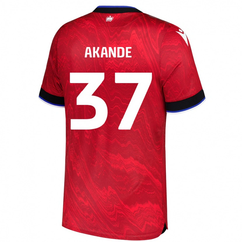 Danxen Uomo Maglia Adrian Akande #37 Rosso Nero Kit Gara Away 2024/25 Maglietta