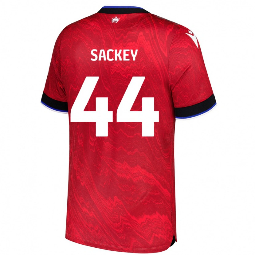 Danxen Uomo Maglia Tyler Sackey #44 Rosso Nero Kit Gara Away 2024/25 Maglietta