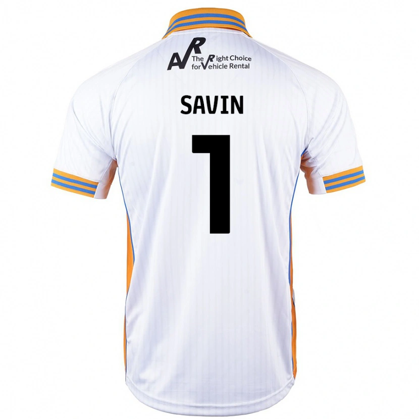 Danxen Uomo Maglia Toby Savin #1 Bianco Kit Gara Away 2024/25 Maglietta