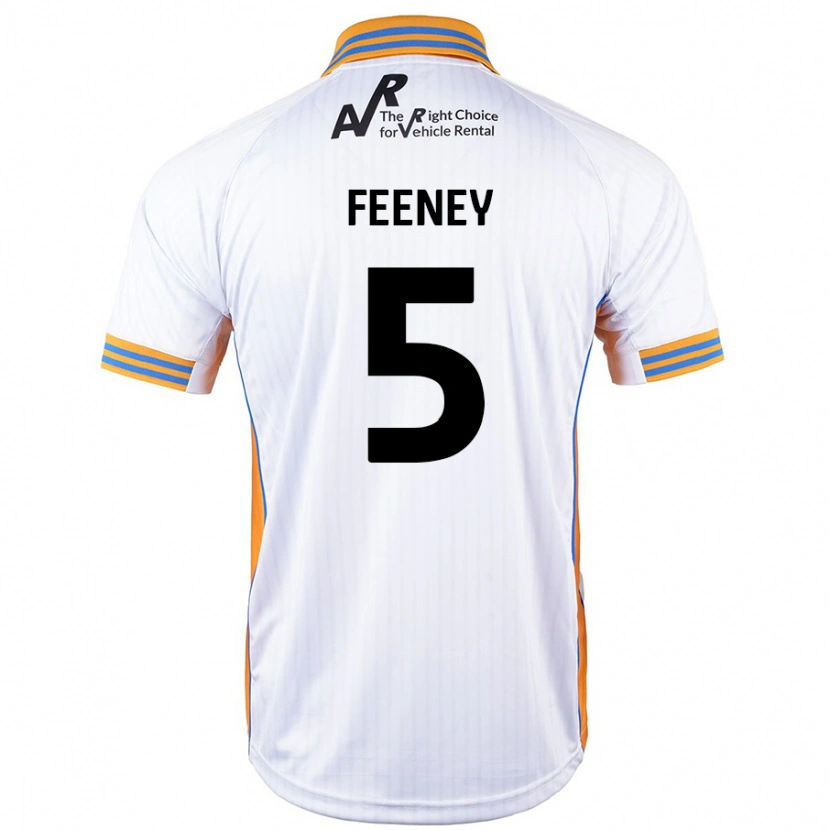 Danxen Uomo Maglia Morgan Feeney #5 Bianco Kit Gara Away 2024/25 Maglietta