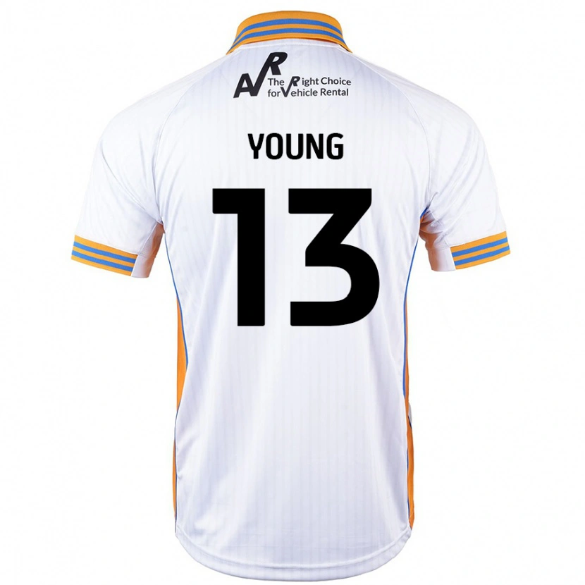 Danxen Uomo Maglia Joe Young #13 Bianco Kit Gara Away 2024/25 Maglietta