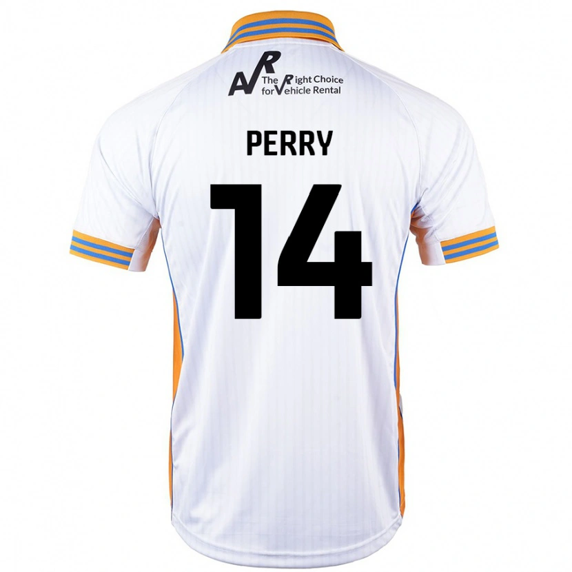 Danxen Uomo Maglia Taylor Perry #14 Bianco Kit Gara Away 2024/25 Maglietta