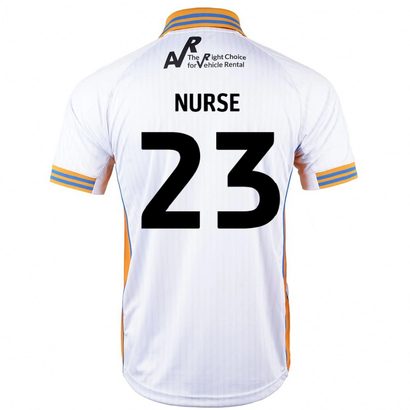 Danxen Uomo Maglia George Nurse #23 Bianco Kit Gara Away 2024/25 Maglietta
