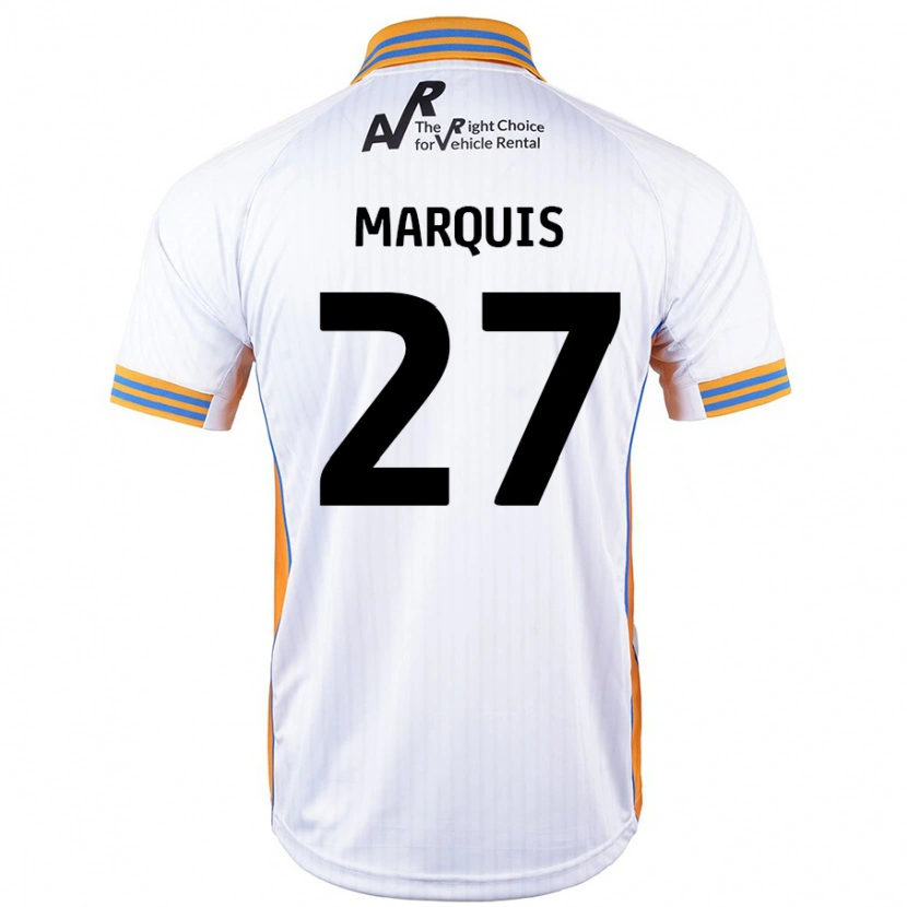 Danxen Uomo Maglia John Marquis #27 Bianco Kit Gara Away 2024/25 Maglietta