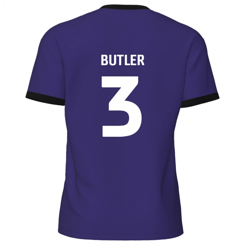 Danxen Uomo Maglia Dan Butler #3 Viola Kit Gara Away 2024/25 Maglietta